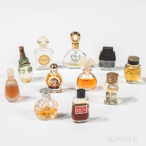 Eleven Miniature Glass Perfumes