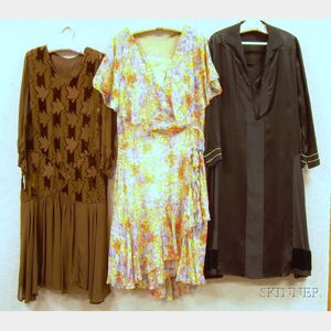 Three 1920s Silk Dresses