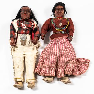 Pair of Navajo Wood Dolls