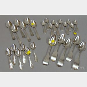 Collection of Coin and Sterling Silver Spoons