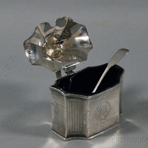 Georgian Cobalt Glass-lined Silver Marmalade Pot