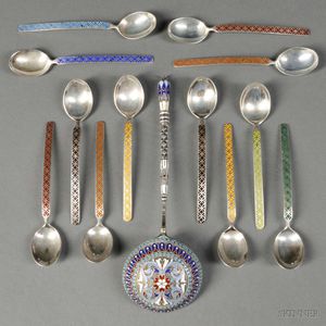 Russian Enameled .875 Silver Spoon