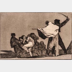 Francisco de Goya (Spanish, 1746-1828) Disparate Conocido (Que Guerraro)