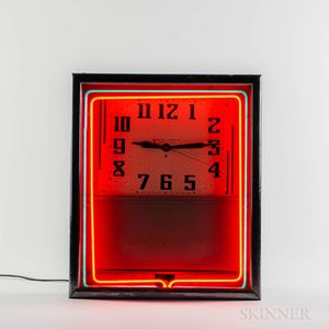 Neon Sign Advertising Clock