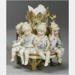 Parian-Bisque Vase with Four Children