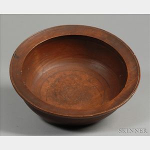 Early Round Turned Wooden Bowl