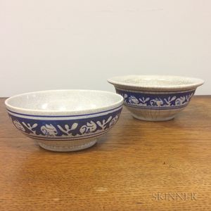 Two Dedham Pottery Rabbit Decorated Bowls