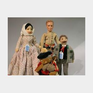 Lot of Four Character Dolls