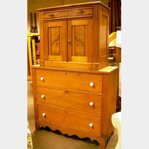 Victorian Commode and a Pine Three-Drawer Chest.