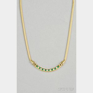 18kt Gold, Emerald, and Diamond Necklace, Tiffany & Co.