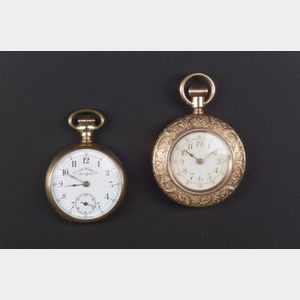 Two Lady's Open Face Pocket Watches