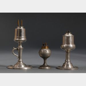 Three Pewter Lamps