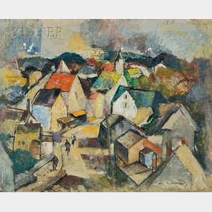 William Meyerowitz (American, 1887-1981) New England Rooftops
