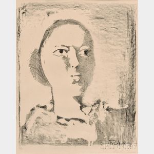 Pablo Picasso (Spanish, 1881-1973) Tête de femme de trois quarts