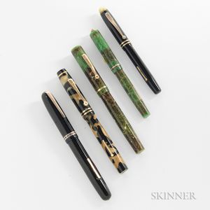 Five Moore Fountain Pens