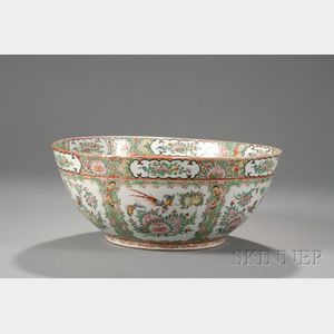 Rose Medallion Porcelain Punch Bowl