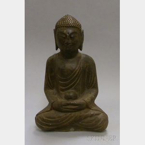 Carved Stone Seated Buddha Figure
