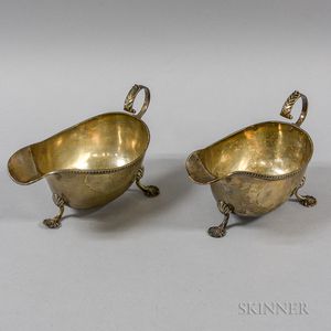 Pair of English Sterling Silver Sauceboats