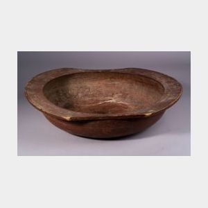 Large Painted Wooden Basin