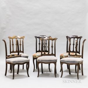 Set of Six Victorian Rosewood Side Chairs