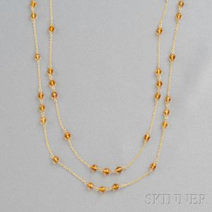 18kt Gold and Citrine Longchain, Tiffany & Co.