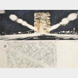 Christo and Jeanne-Claude (American, b. 1935) Project for the Arc de Triomphe, Paris