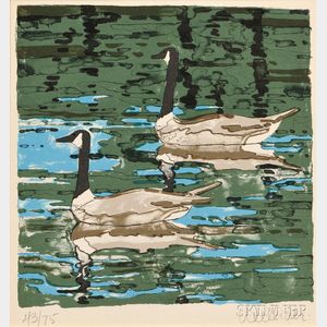 Neil Welliver (American, 1929-2005) Canada Geese