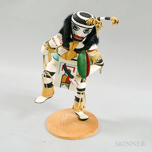 Modern Gary Largo Carved and Painted Clown Kachina
