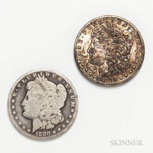 1880-CC and 1883-CC Morgan Dollars