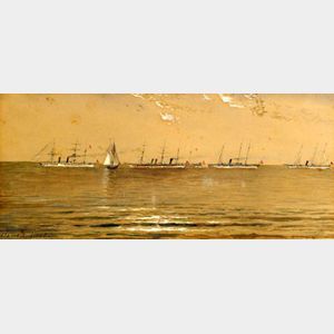 Edmund Darch Lewis, (American, 1835-1910) The White Fleet.