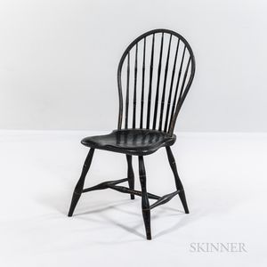 Windsor Black-painted Bow-back Side Chair