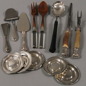 Group of Flatware Serving Items and Butter Pats