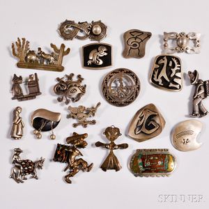 Group of Signed Mexican Silver Jewelry