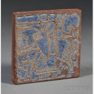 Arts & Crafts Glazed Pottery Tile