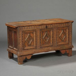 Red Oak Carved and Joined Chest