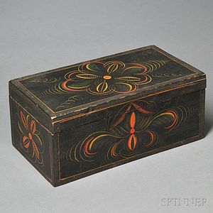 Paint-decorated Pine Document Box