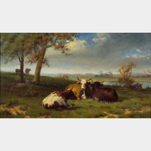 Robert Atkinson Fox (Canadian/American, 1860-1927) Cows at Pasture