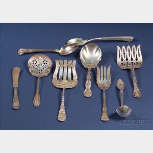 Eight Sterling Flatware Serving Pieces