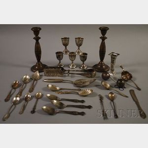 Group of Sterling and Silver Plated Flatware, Serving, and Table Items