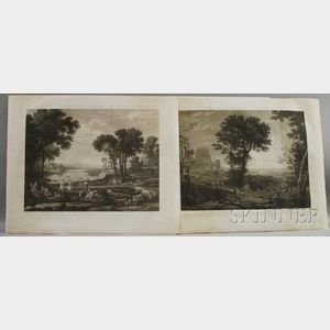 Two Unframed Large Folio Engravings After Claude Lorraine