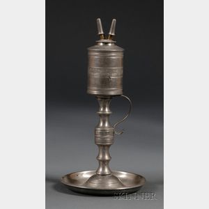 Newell Patent Pewter Chamber Lamp