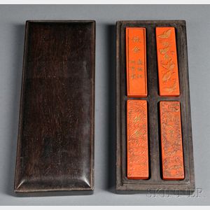 Cinnabar Inksticks in Wood Box