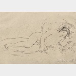 Pierre-Auguste Renoir (French, 1841-1919) Femme nue couchée (tournée à droite),2e planche