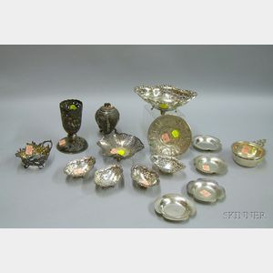 Approximately Fifteen Sterling and Silver Plated Table Articles