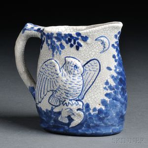 Dedham Pottery Day and Night Pitcher