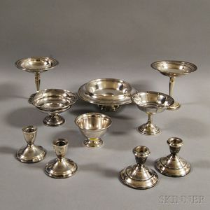 Eight Pieces of Weighted Sterling Silver Tableware