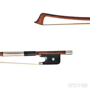 French Silver-mounted Violoncello Bow, c. 1900