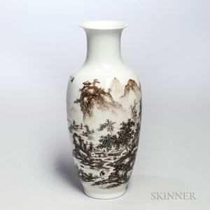 Enameled White Porcelain Vase