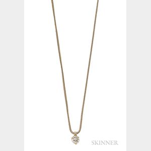 14kt Gold and Diamond Pendant Necklace