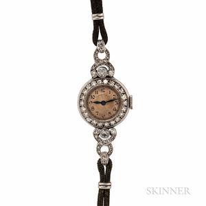 Art Deco Tiffany & Co. Platinum and Diamond Wristwatch